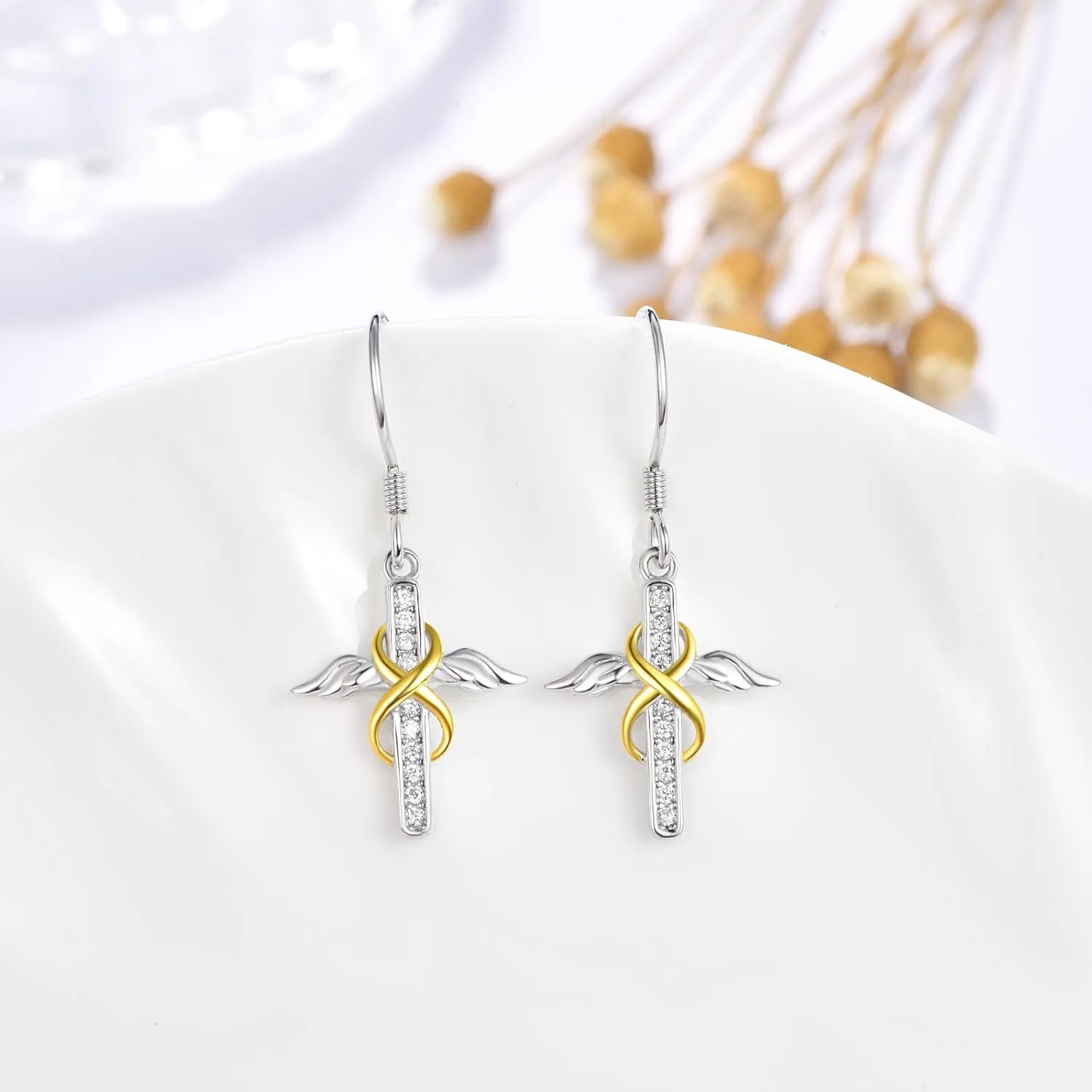 Dreamboat Sterling Silver Cross Earrings for Women Dangle Earrings Faith Christian Jewelry Confirmation Religious Gifts for Mom