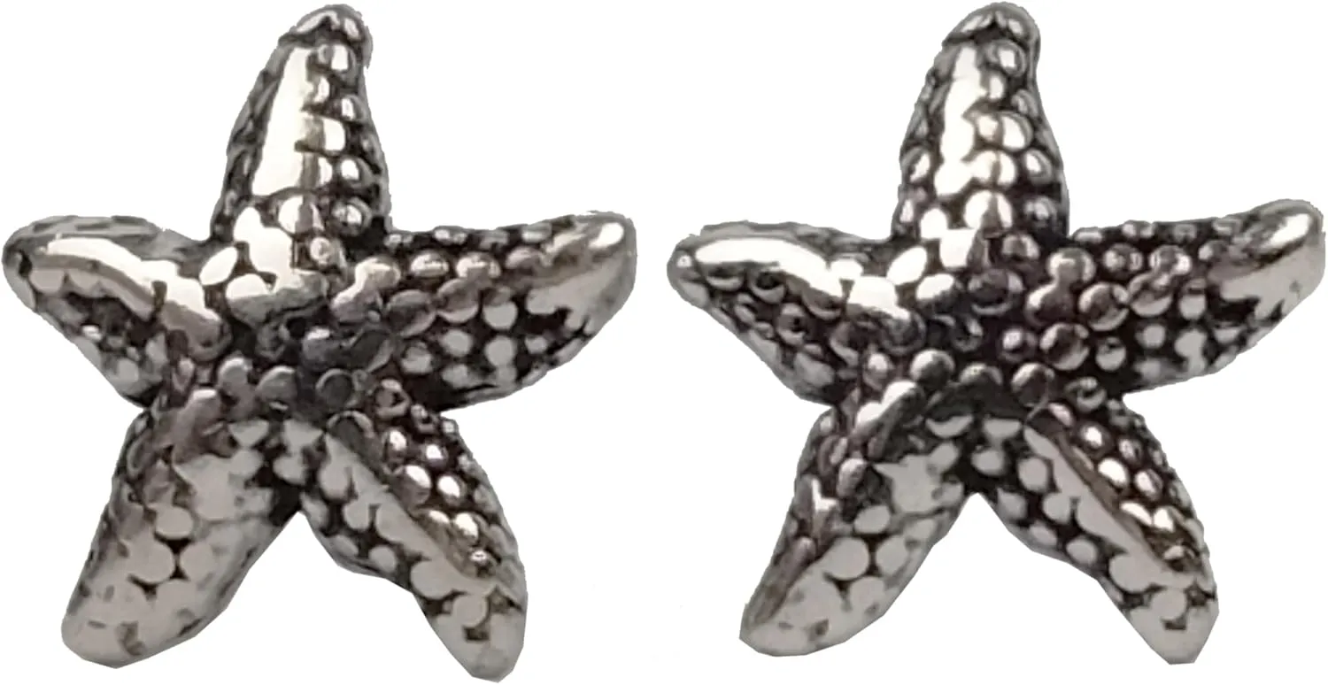 FashionJunkie4Life Sterling Silver Nautical Stud Earrings with Butterfly Backs