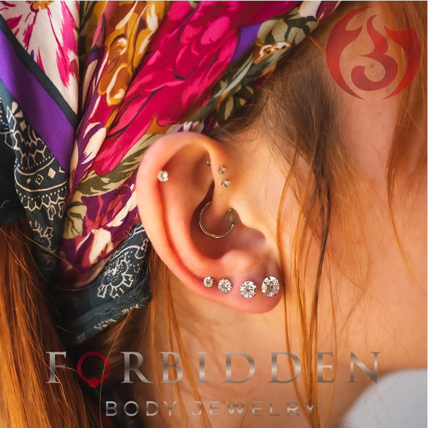 Forbidden Body Jewelry Cubic Zirconia Stud Earrings for Women, 5 Pairs, Hypoallergenic Stainless Steel CZ, 3mm to 8mm, Silver, Rose Gold, or Gold Tone Sets Available
