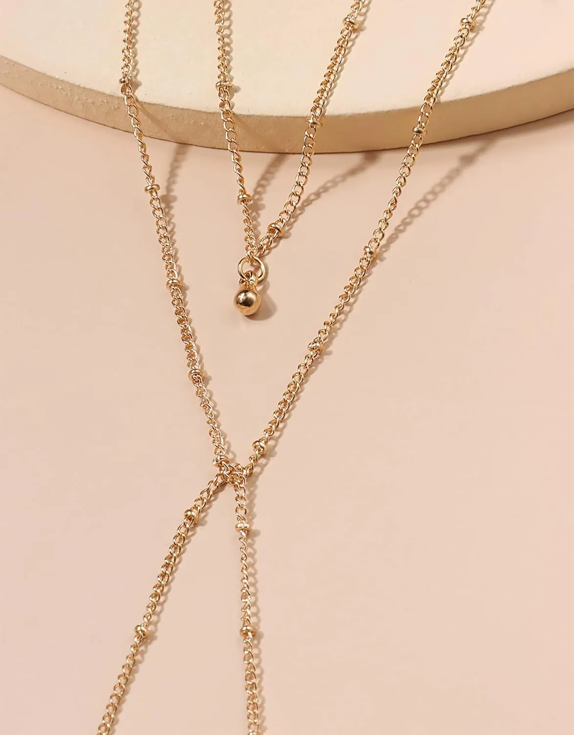 FUTIMELY Dainty Long Necklace for Women CZ Pearl Glitter Teardrop Pendant Necklace Layered Lariat Y-Shaped Gold Necklace for Women Chain Jewelry Gift Wedding