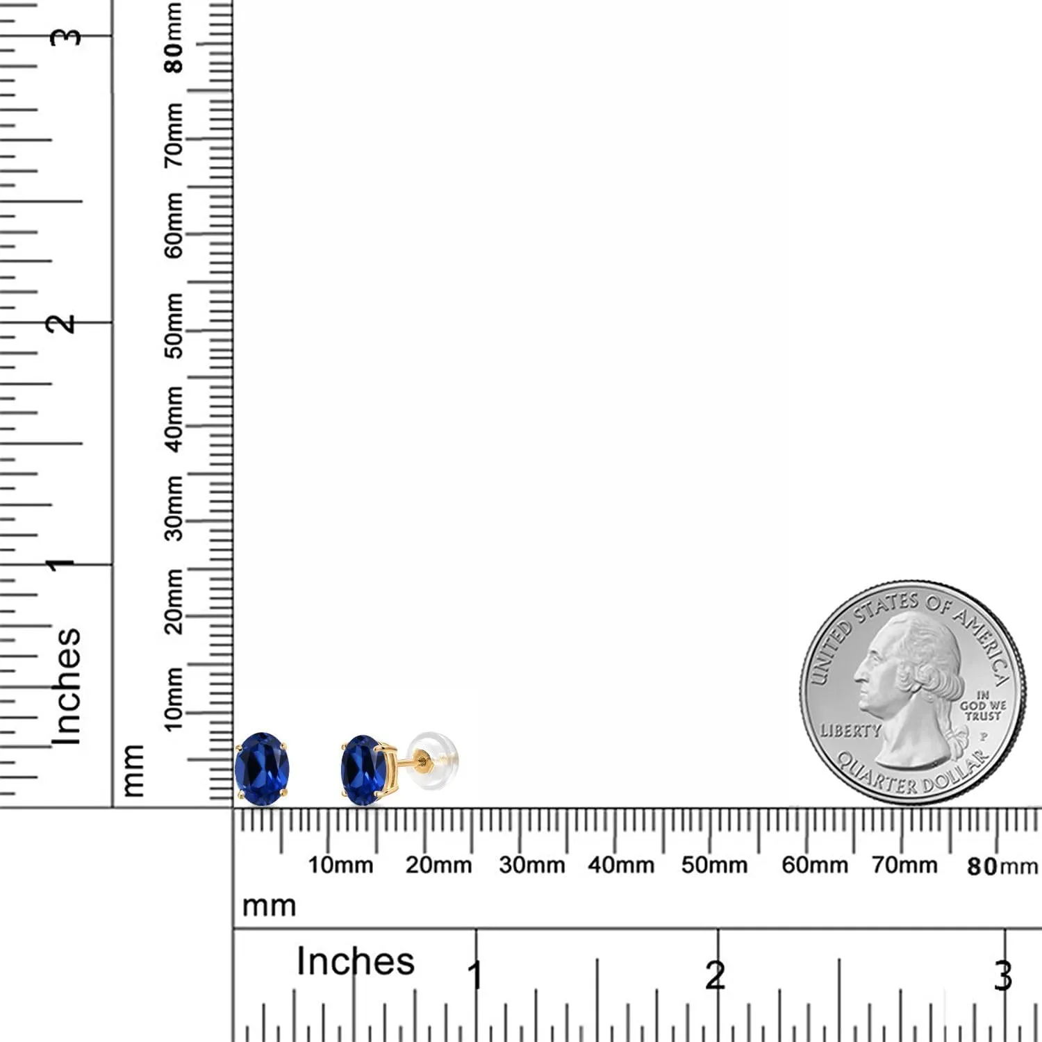 Gem Stone King 14K Yellow Gold Gemstone Birthstone Stud Earrings for Women and Men | Oval 7X5MM | Fine Gold Jewelry for Her or Him
