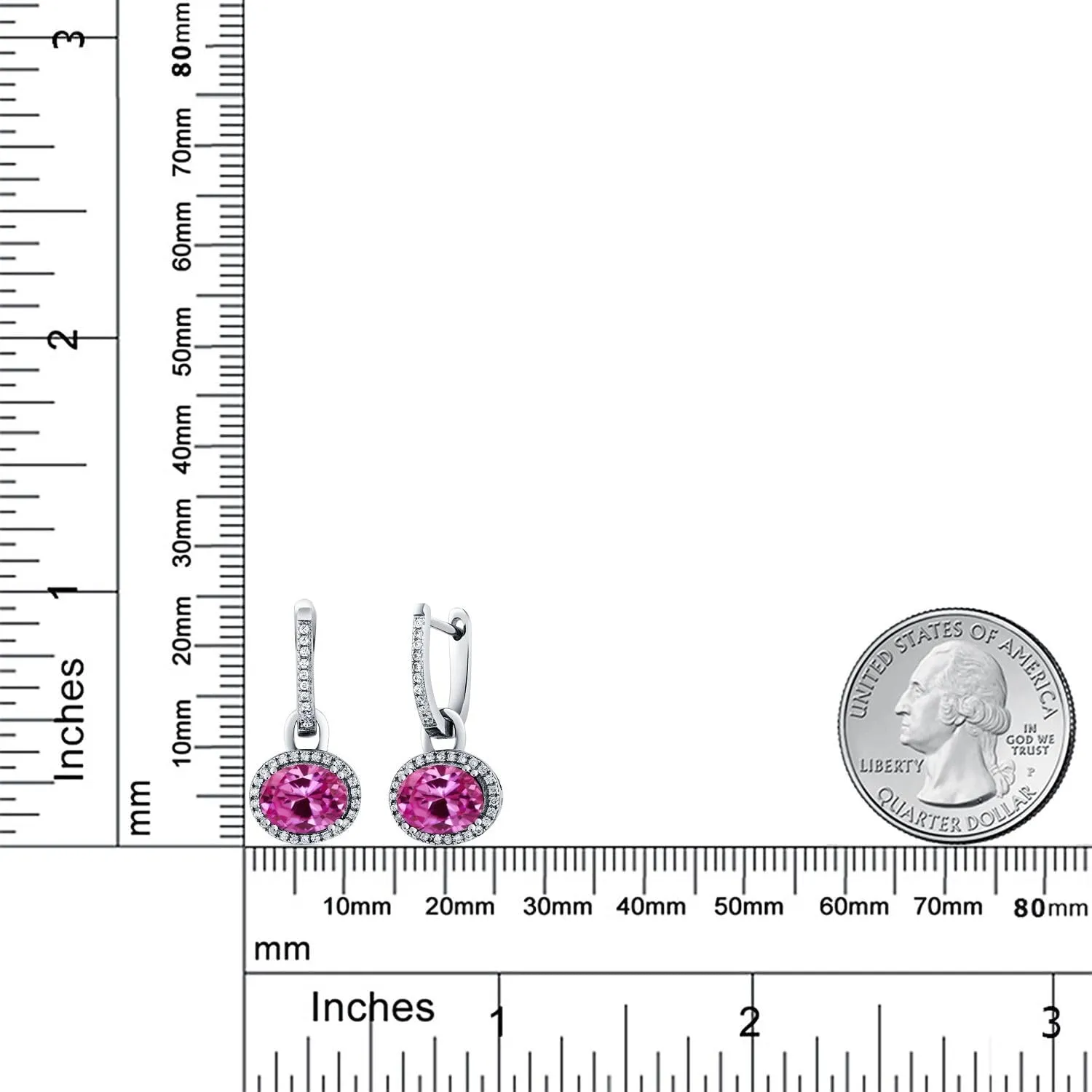 Gem Stone King 925 Sterling Silver Gemstone Birthstone Halo Leverback Earrings | Oval 9X7MM | Drop Dangle Earrings for Women | Fine Jewelry Gifts for Her Mom Women Wife