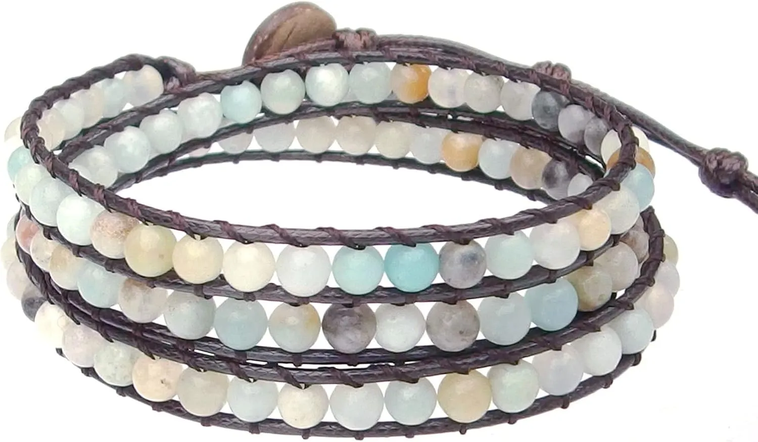 Genuine Stone Wrap Bracelets for Women Natural Crystal Beaded Wrap Bracelet 2/3/5 Adjustable Bohemian Bracelets Jewelry Gifts for Women Mom