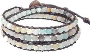 Genuine Stone Wrap Bracelets for Women Natural Crystal Beaded Wrap Bracelet 2/3/5 Adjustable Bohemian Bracelets Jewelry Gifts for Women Mom