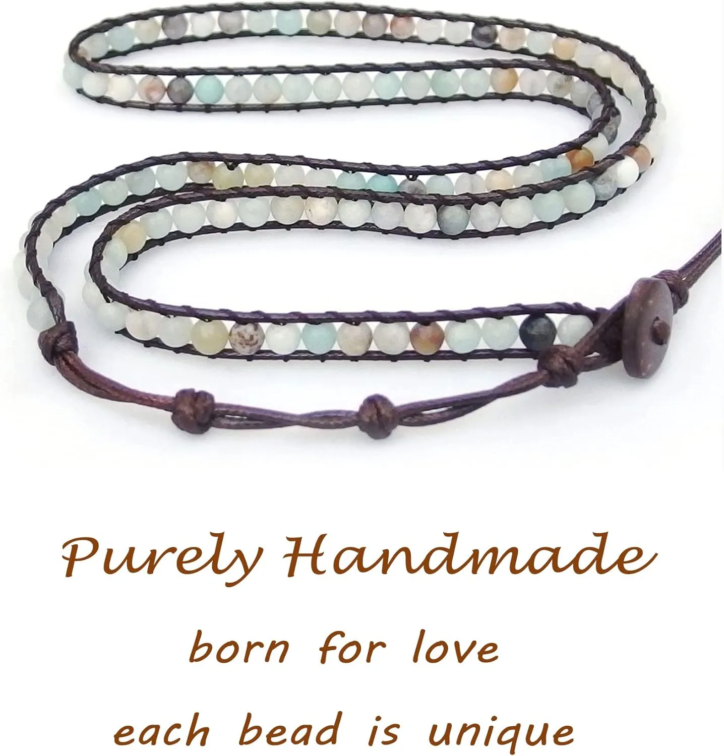 Genuine Stone Wrap Bracelets for Women Natural Crystal Beaded Wrap Bracelet 2/3/5 Adjustable Bohemian Bracelets Jewelry Gifts for Women Mom