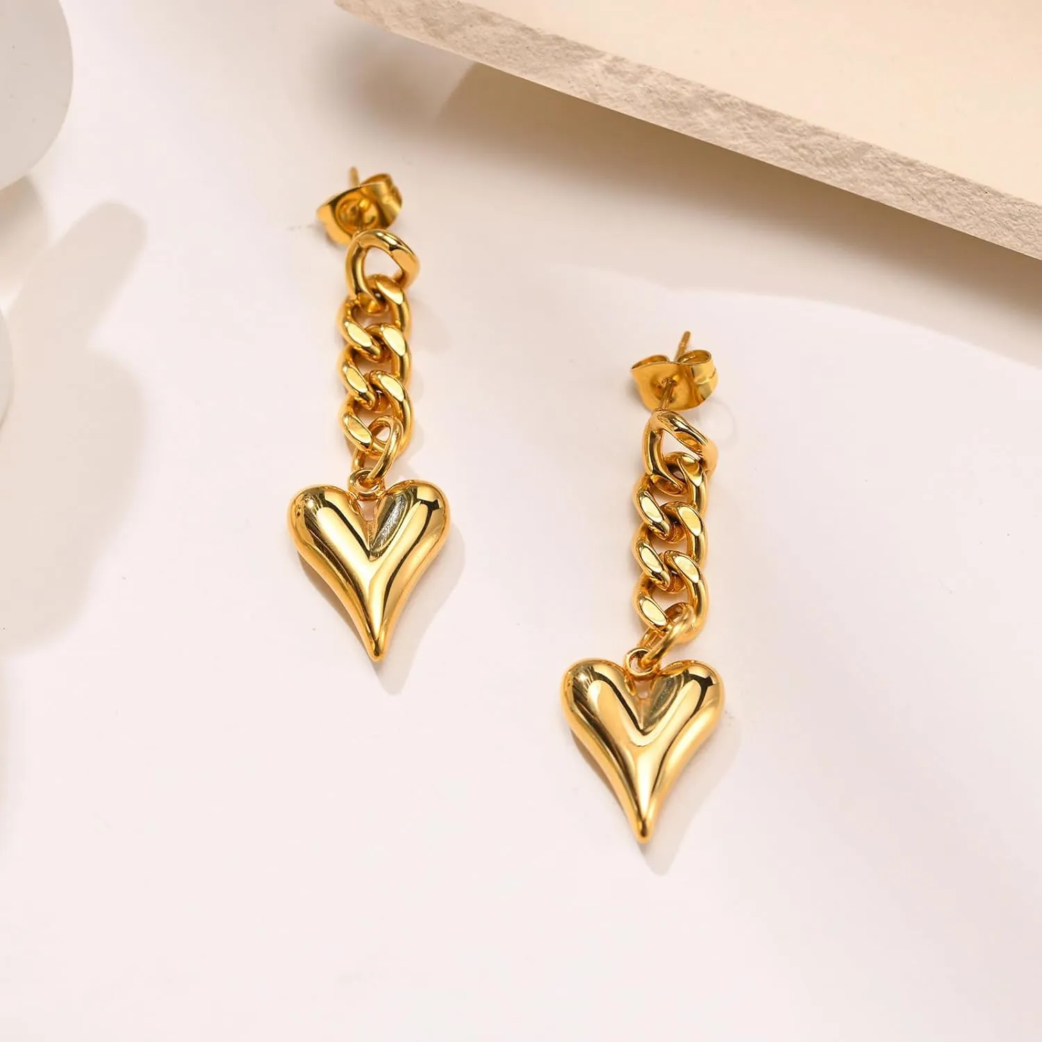 Gold Link Tassel Earrings for Women 14K Gold Plated CZ Link Chain Tassel Earrings Silver Drop Dangle Earring Ears Jewelry Gifts