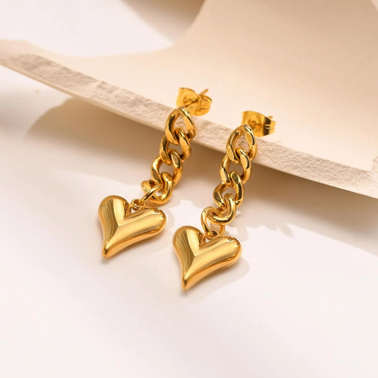 Gold Link Tassel Earrings for Women 14K Gold Plated CZ Link Chain Tassel Earrings Silver Drop Dangle Earring Ears Jewelry Gifts