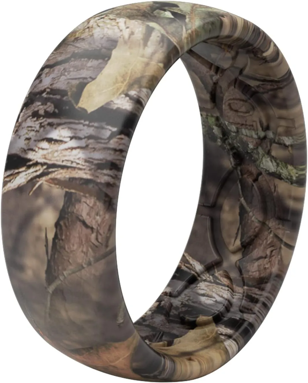 Groove Life Mossy Oak Camo Silicone Ring Breathable Rubber Wedding Rings for Men, Lifetime Coverage, Unique Design, Comfort Fit Ring