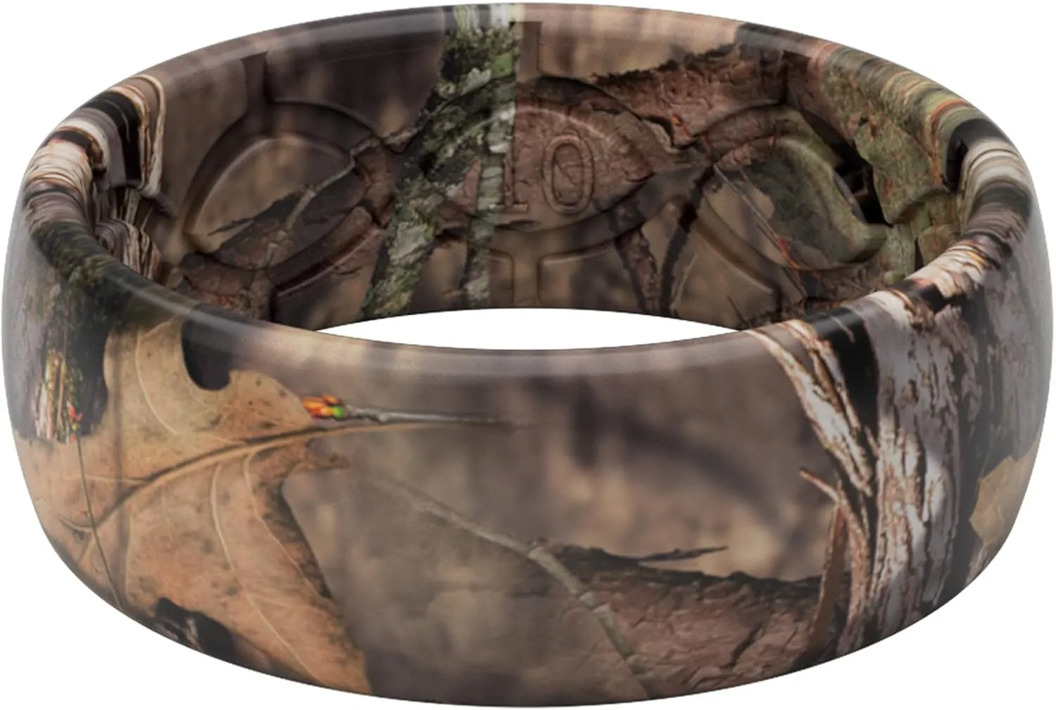 Groove Life Mossy Oak Camo Silicone Ring Breathable Rubber Wedding Rings for Men, Lifetime Coverage, Unique Design, Comfort Fit Ring
