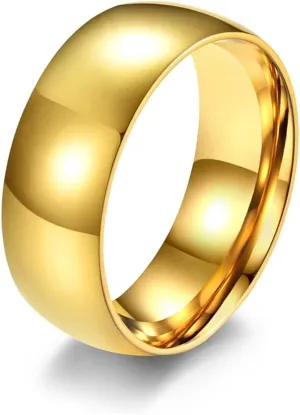 Gualiy 1 Pcs Matching Couple Promise Rings, Stainless Steel Rings Jewelry 4/6/8MM Polished Band Rings Size 5-13