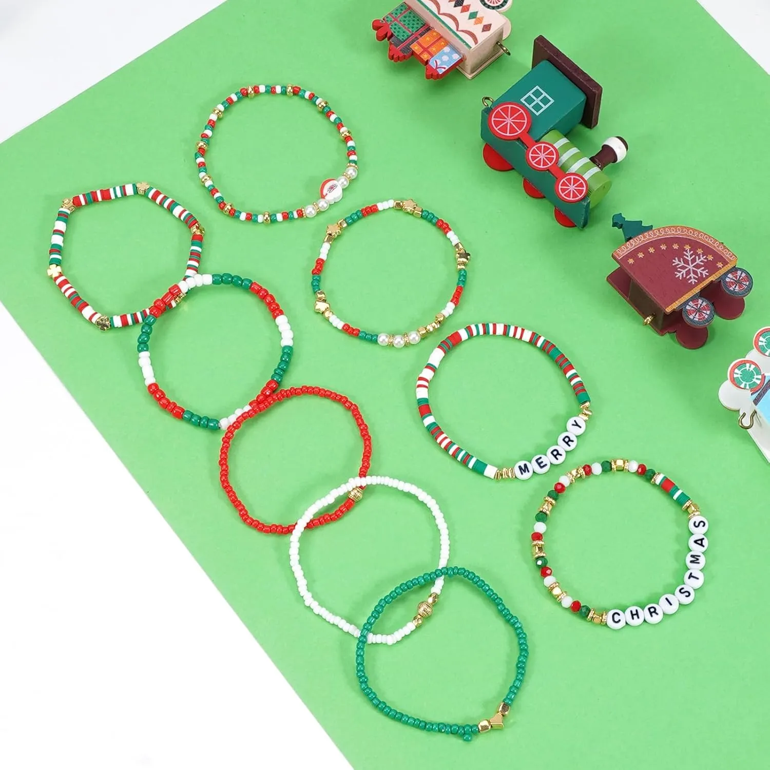 Halloween Bracelets for Women Boo Pumpkin Skull Ghosts Stretchy Beaded Bracelets Spooky Skeleton Bat Cat Stackable Bracelet Christmas Bracelet Jewelry