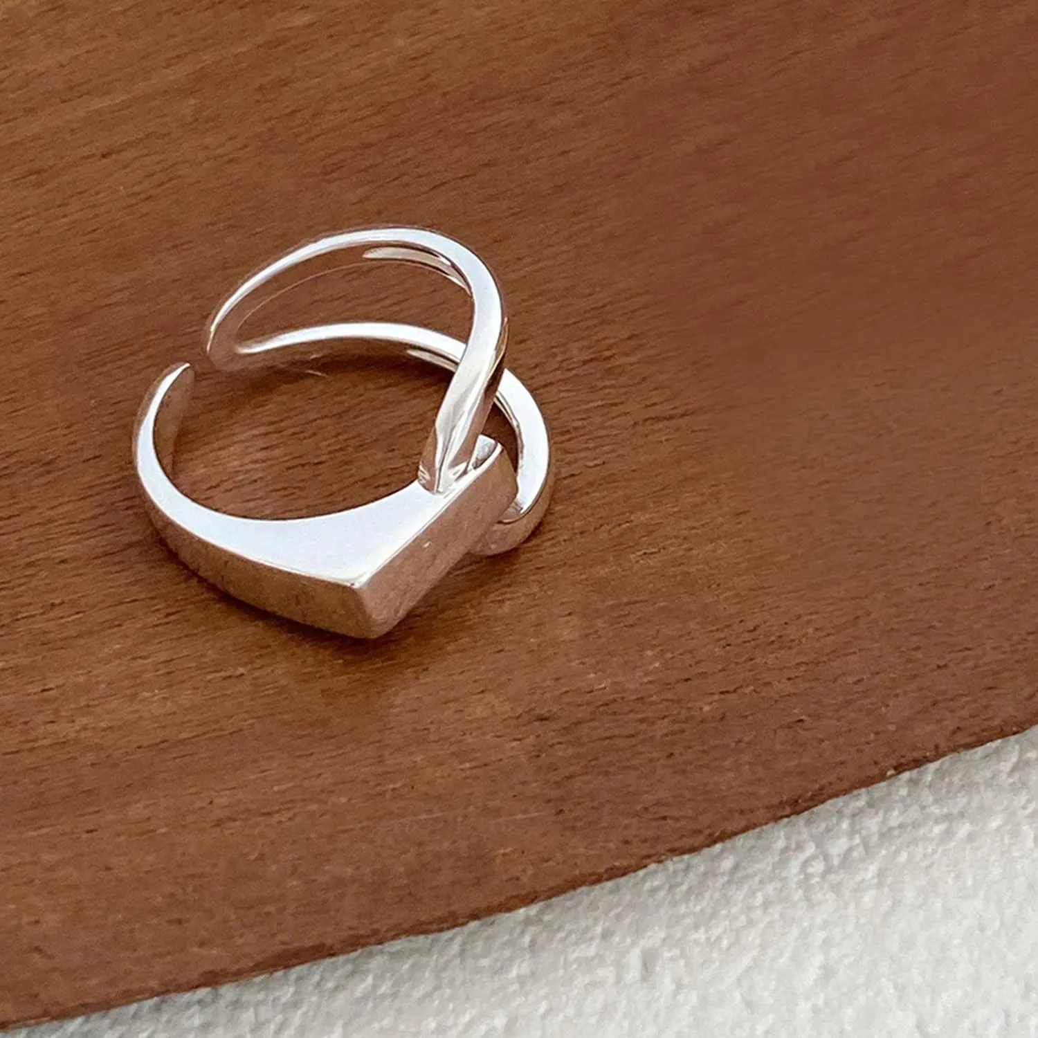 Handmade Rings 925 Sterling Silver Band Ring Adjustable Open Knuckle Rings Thumb Ring Statement Rings for Women Minimalist Jewelry