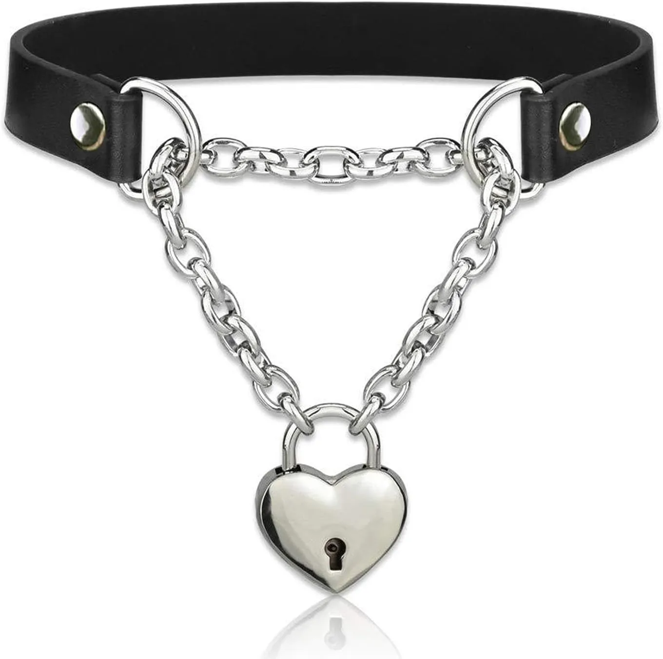 Heart Slip Chain Necklace for Women Heart O-ring Slip Chain Choker Pull Chain Necklaces Long Gothic Chain Necklace Adjustable Lariat Y-Necklace Trendy Stuff