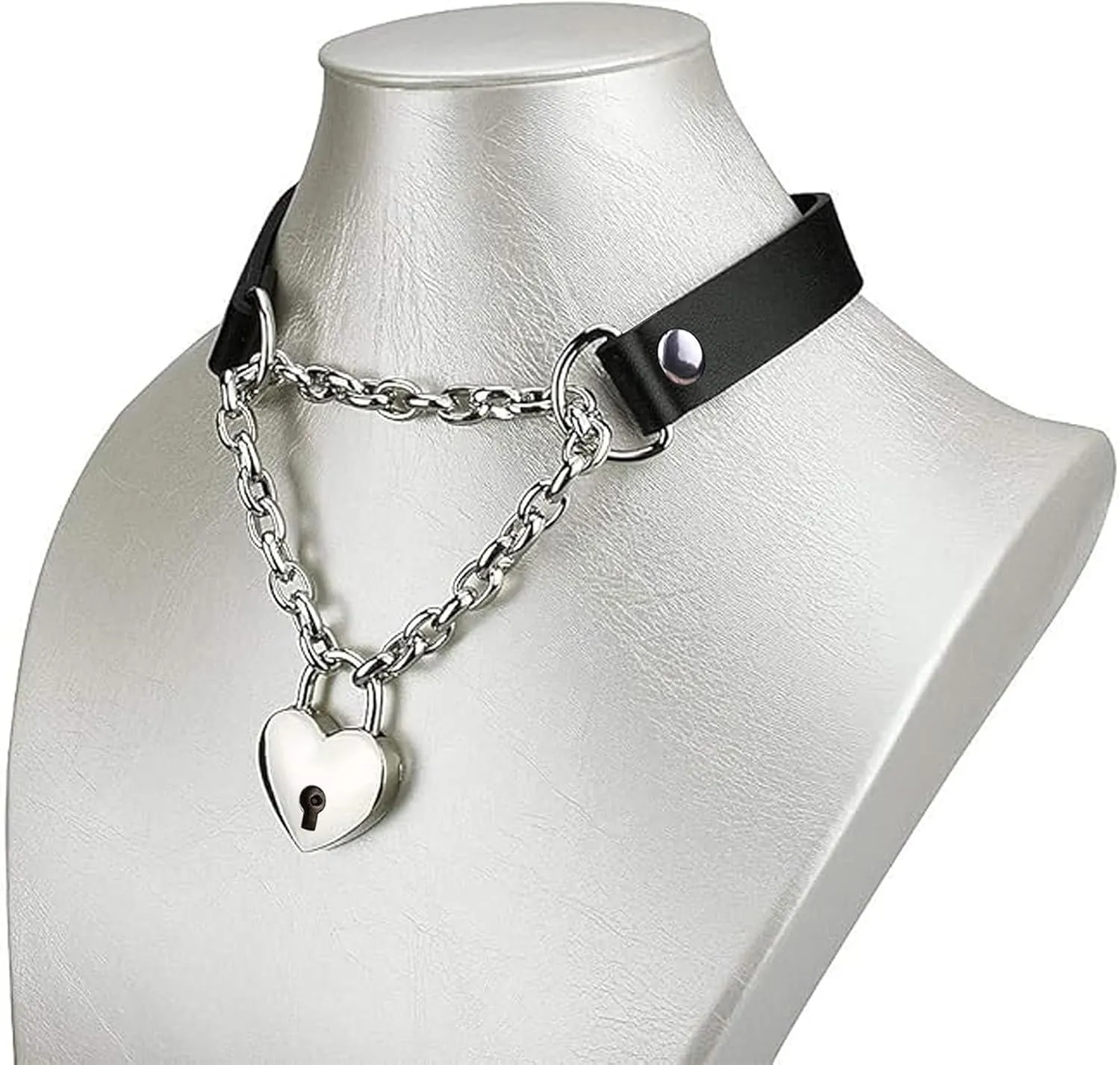 Heart Slip Chain Necklace for Women Heart O-ring Slip Chain Choker Pull Chain Necklaces Long Gothic Chain Necklace Adjustable Lariat Y-Necklace Trendy Stuff