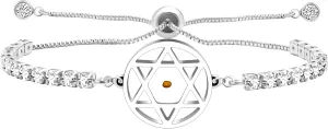 Hexagon/Mountain Mustard Seed Charm Bracelet Crystal Zircon Slider Adjustable Religious Jewelry for Ladies BFF Valentine's Day Birthday Fashion Gift