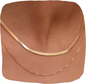 Hey Harper Gold Necklace For Women Trendy Necklace - 14K Golden PVD Coating Waterproof & Sweatproof Non Tarnish Jewelry Chain Necklaces