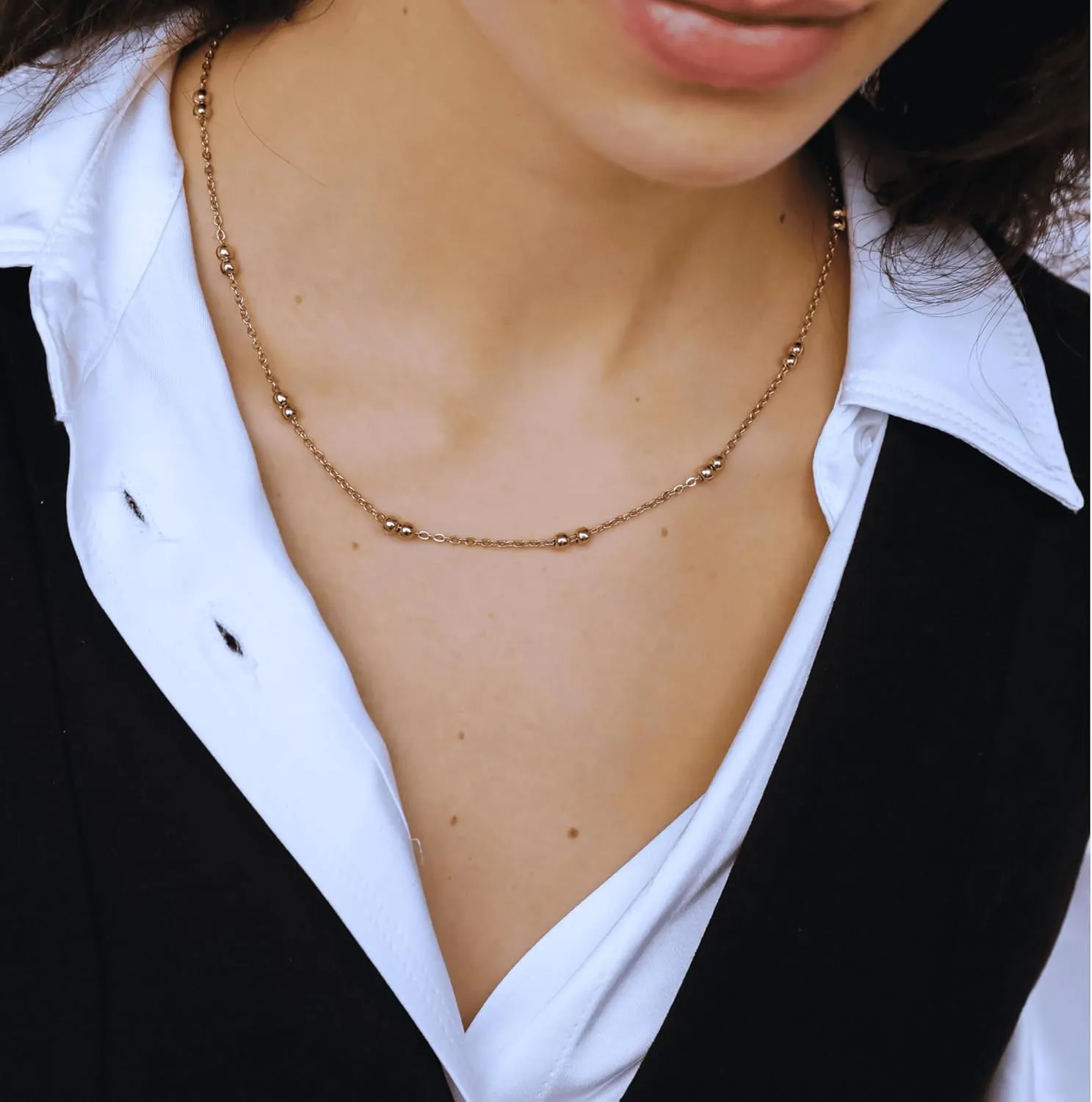 Hey Harper Gold Necklace For Women Trendy Necklace - 14K Golden PVD Coating Waterproof & Sweatproof Non Tarnish Jewelry Chain Necklaces