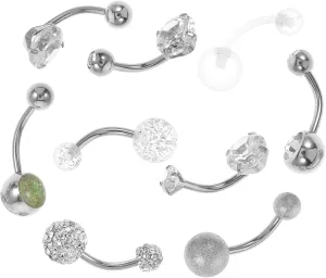 High Polished Belly Button Ring Set Shiny Navel Rings for Women Belly Piercing Jewelry