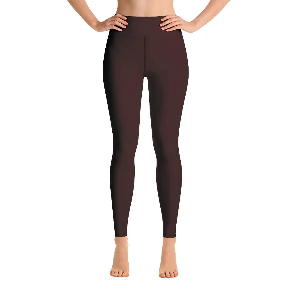 High Waist yoga leggings- Eggplant