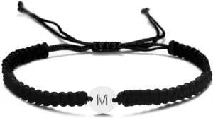 Initial Bracelets for Women Men Stainless Steel Engraved Coin Disc Monogram Letters Charm Bracelet Minimalist Jewelry Matching Couple Bracelets