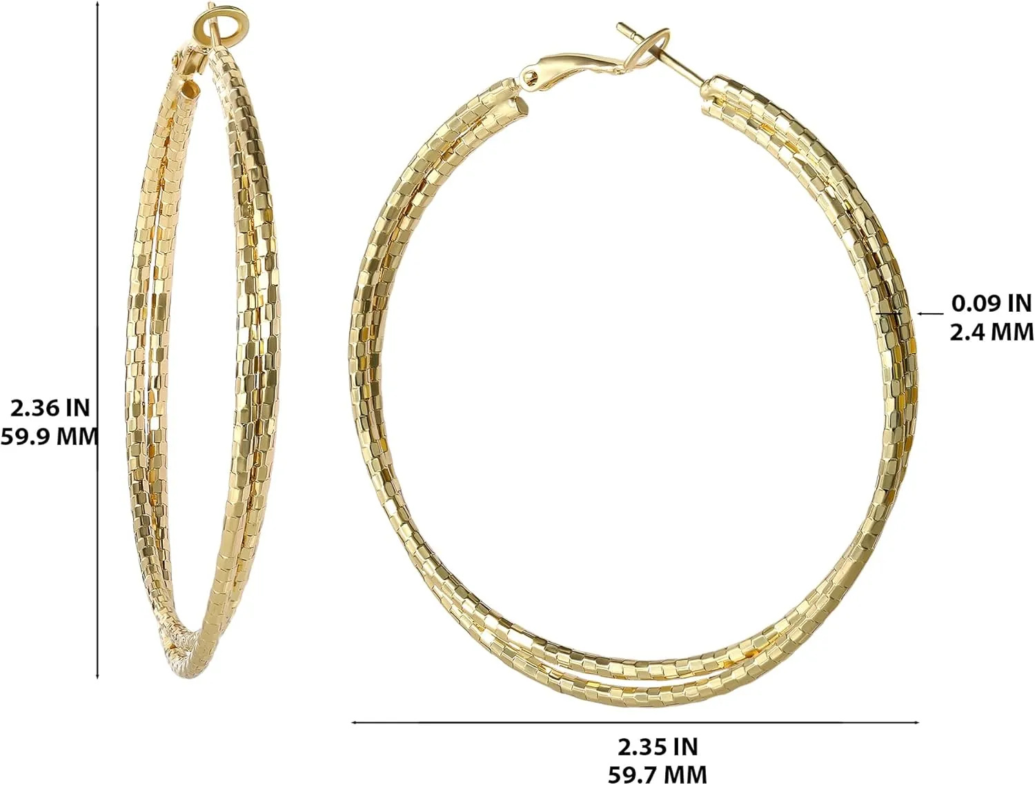 Jessica Simpson Womens Hoop Earrings - Silver-Tone or Gold-Tone Hoop Earrings for Women