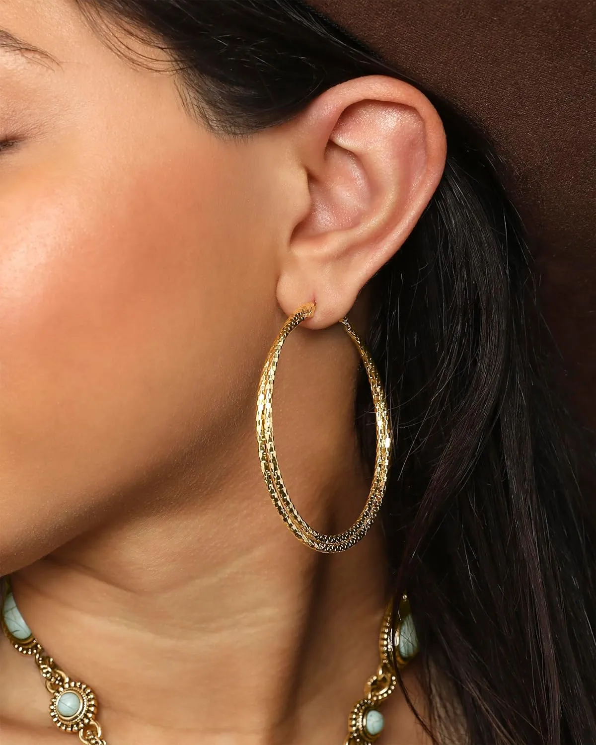 Jessica Simpson Womens Hoop Earrings - Silver-Tone or Gold-Tone Hoop Earrings for Women