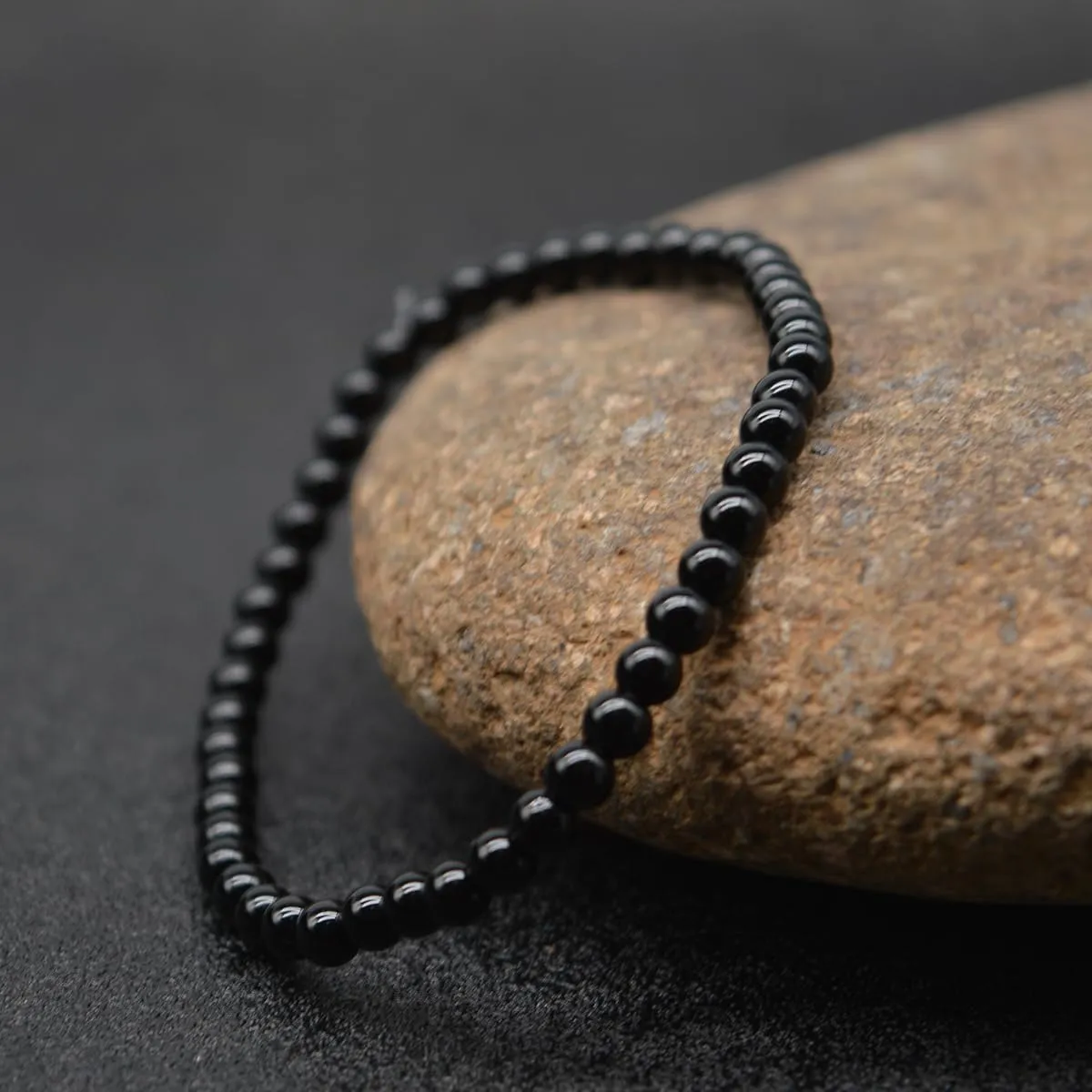KIKILA 4mm Mini Gemstone Energy Bracelets Crushed Stone Beaded Bracelet Natural Stone Charm Beaded Small Couples Bracelets for Women