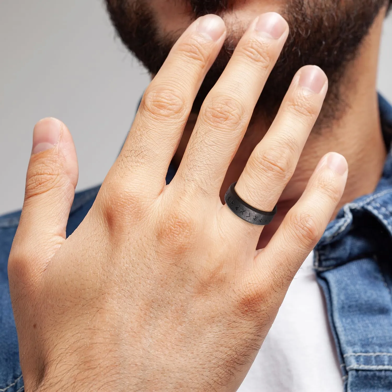 King Will Stainless Steel Wedding Band for Men - 8mm Black Silver Plated High Polished Inlay Celtic knot Ring for Everyday Wear Comfort Fit