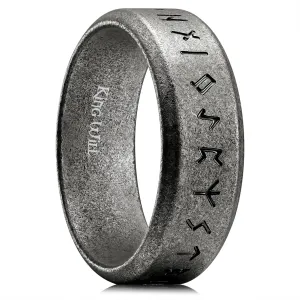King Will Stainless Steel Wedding Band for Men - 8mm Black Silver Plated High Polished Inlay Celtic knot Ring for Everyday Wear Comfort Fit