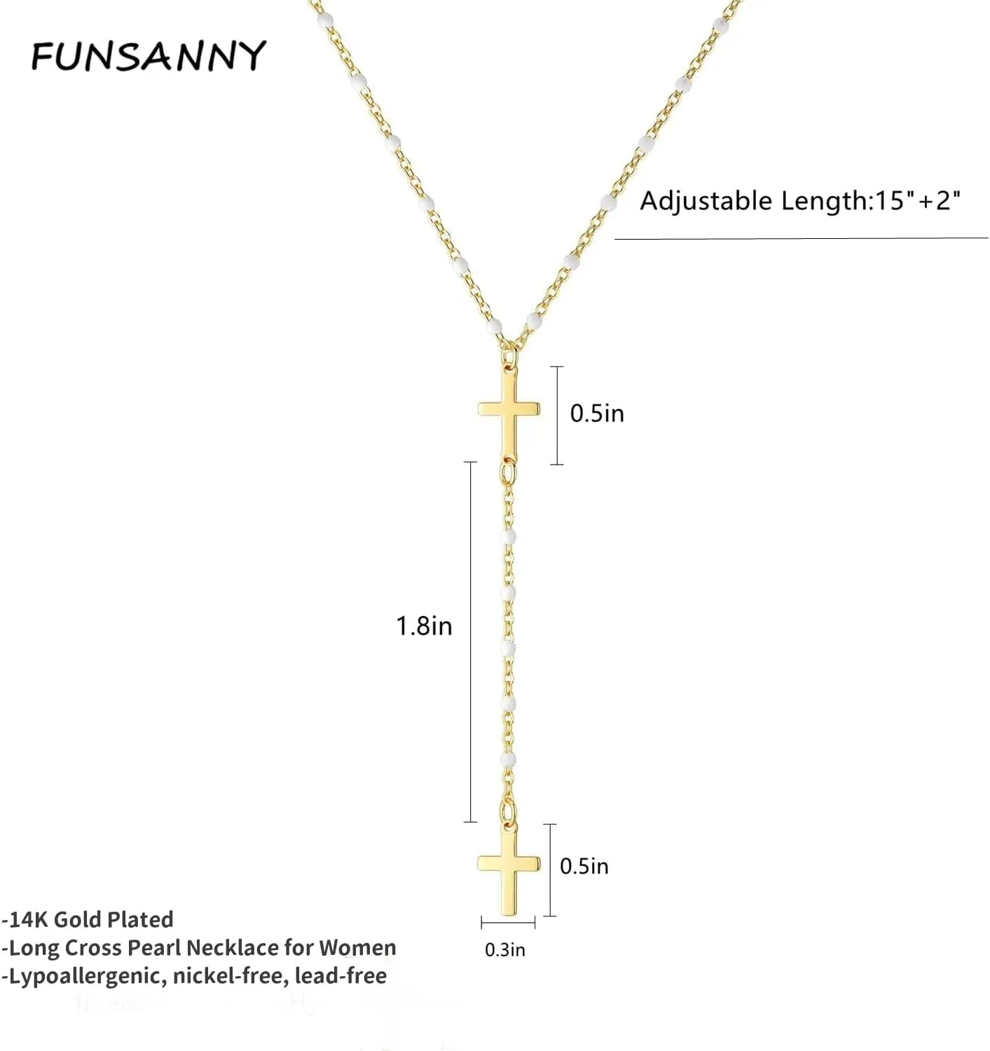 Lariat Gold Necklaces for Women - Dainty Gold Necklace Trendy 14K Gold Plated Hypoallergenic Layered Long Y-Shape Sunburst CZ T-Bar Pendant Drop Chain Necklace Set for Women Non Tarinsh Jewelry Gift