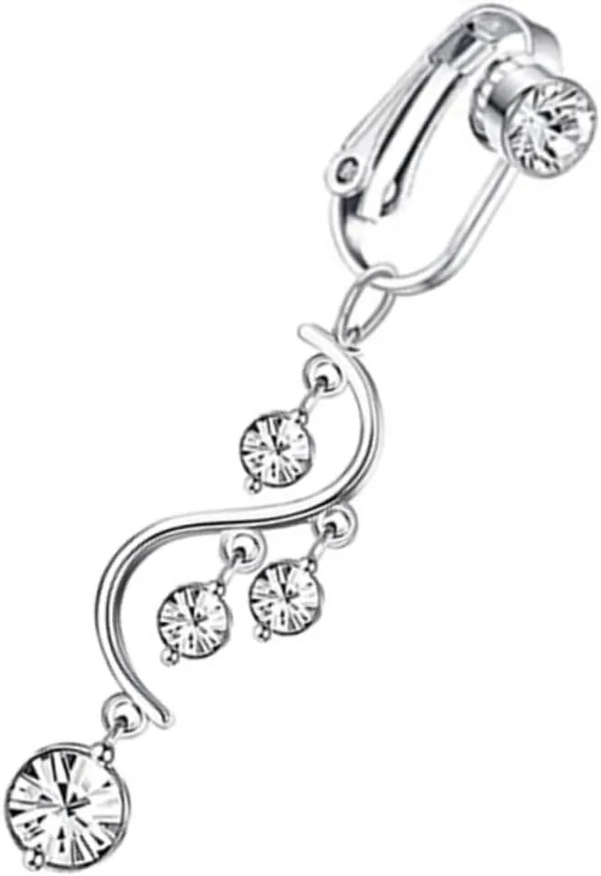 LIFKOME Fashionable Button Jewelry Dangle Navel Ring Non Piercing Body Jewelry for Women for Girlfriend Wife Christmas Valentine