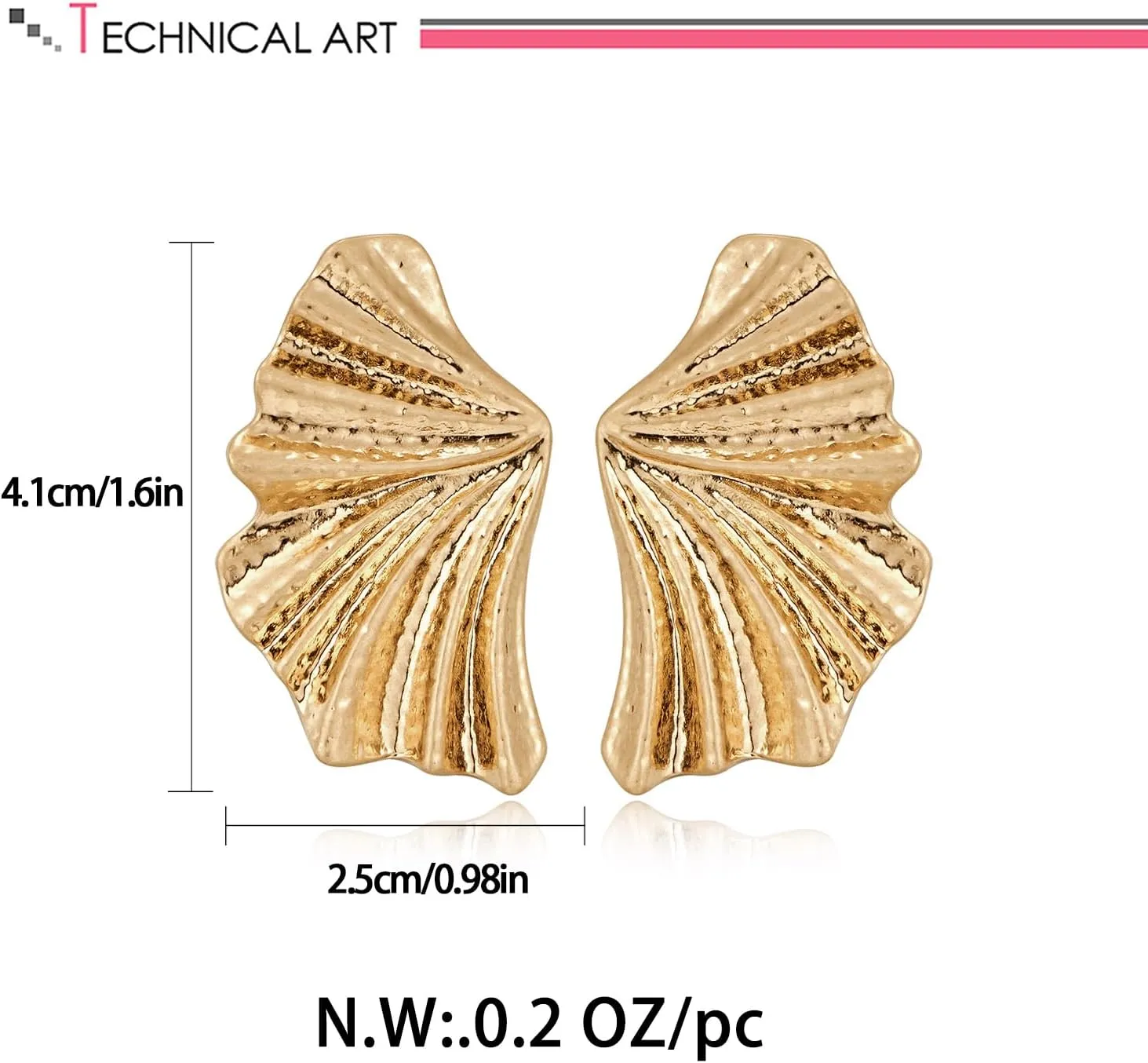 LILIE&WHITE Conch Sell Gold Earrings - Women's Love Knot & Angel Wings Stud Earrings