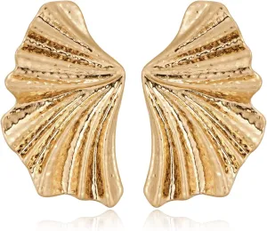 LILIE&WHITE Conch Sell Gold Earrings - Women's Love Knot & Angel Wings Stud Earrings