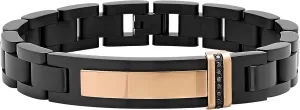 Men's Premium Stainless Steel -Accented ID Bracelets Collection - Hypoallergenic, Fold Over Clasp, Various Lengths