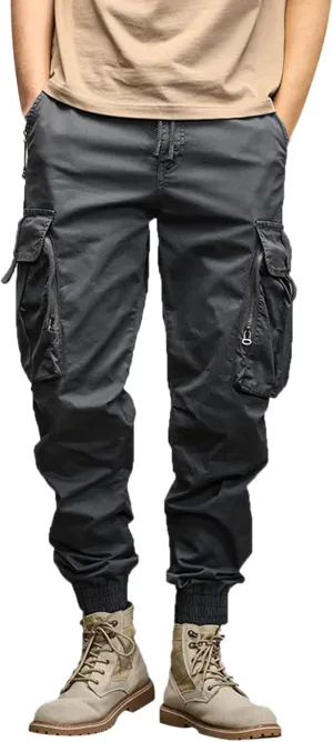 Mens Workout Cargo Sweatpants Pockets Open Bottom Yoga Pants for Men Lounge Pants for Athletic Workout Casual Men's