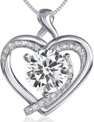 Moissanite Necklace for Women, 1-2 Carat 925 Sterling Silver Jewelry, Pendant, Gift for Wife, Girlfriend, Anniversary, Wedding, Birthday, Gifts for Women