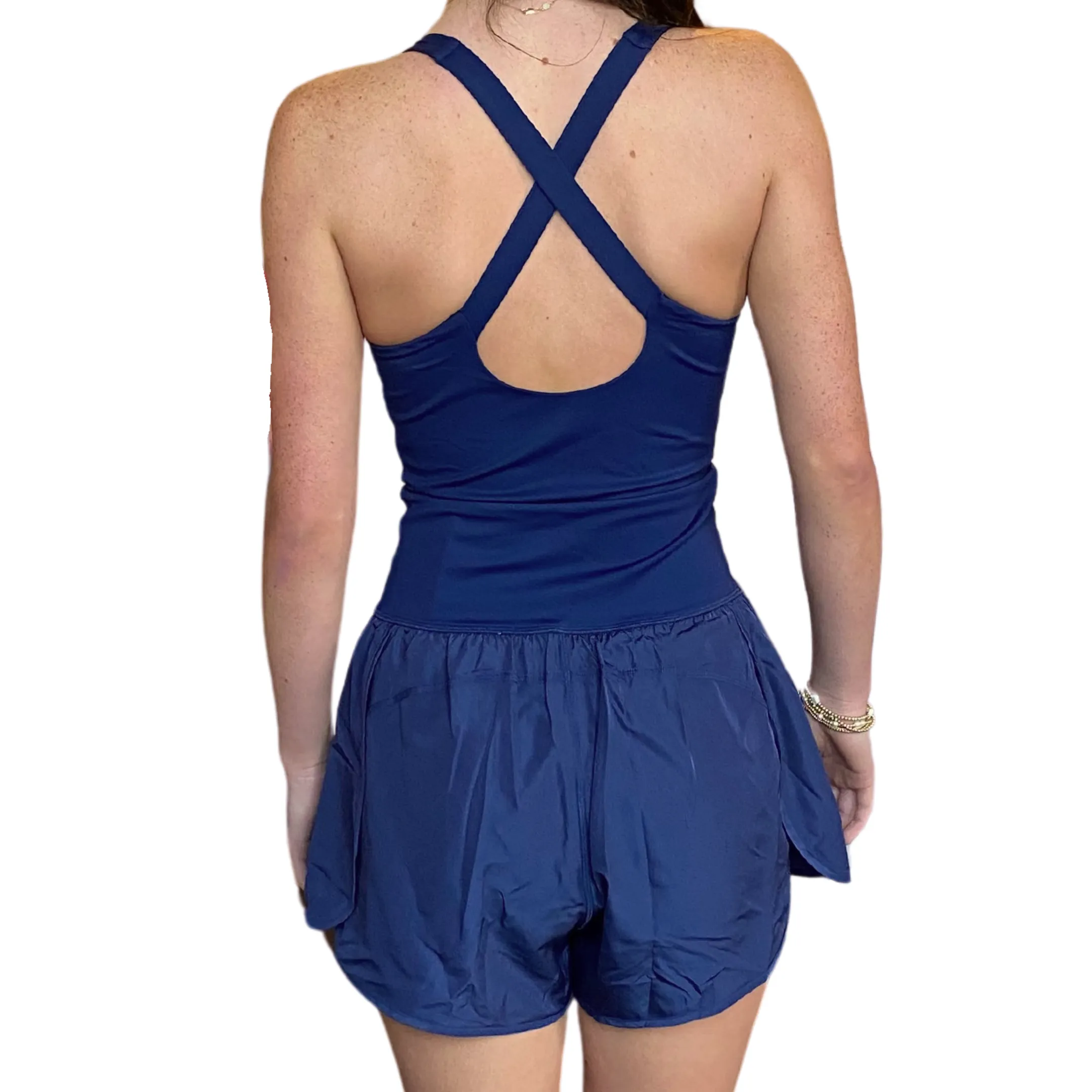 Navy Blue Runsie Romper