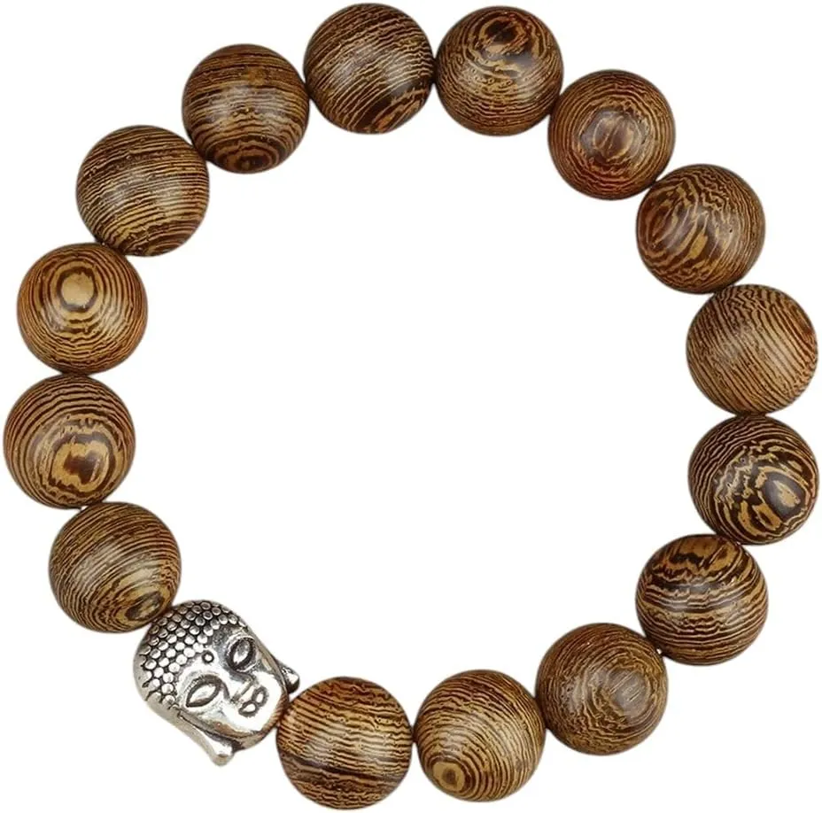 New for Arrival Trendy 2025 Vintage 8 10 12Mm Wooden Beads Bracelet Charm Buddha Head Prayer Stretch Bangles Men Buddhist Bracelets Women Yoga Wrist Jewelry Fashion Accessories Creative Gift