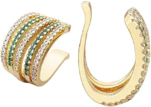 New For Trendy 2025 Gift Fashion Charm Copper Cz Multi-Layer Ear Cuff Clip On Earrings Female Trendy Crystal Stackable Earcuffs No Pierced Jewelry Fashion Accessories Creative Gift