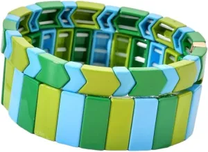 New Green Life Bohemian Bracelet Handmade Friendship Bracelet Stackable Enamel Tile Bracelet Type Bangles For Women Gifts, As Pic, Fruit-ASU-1265