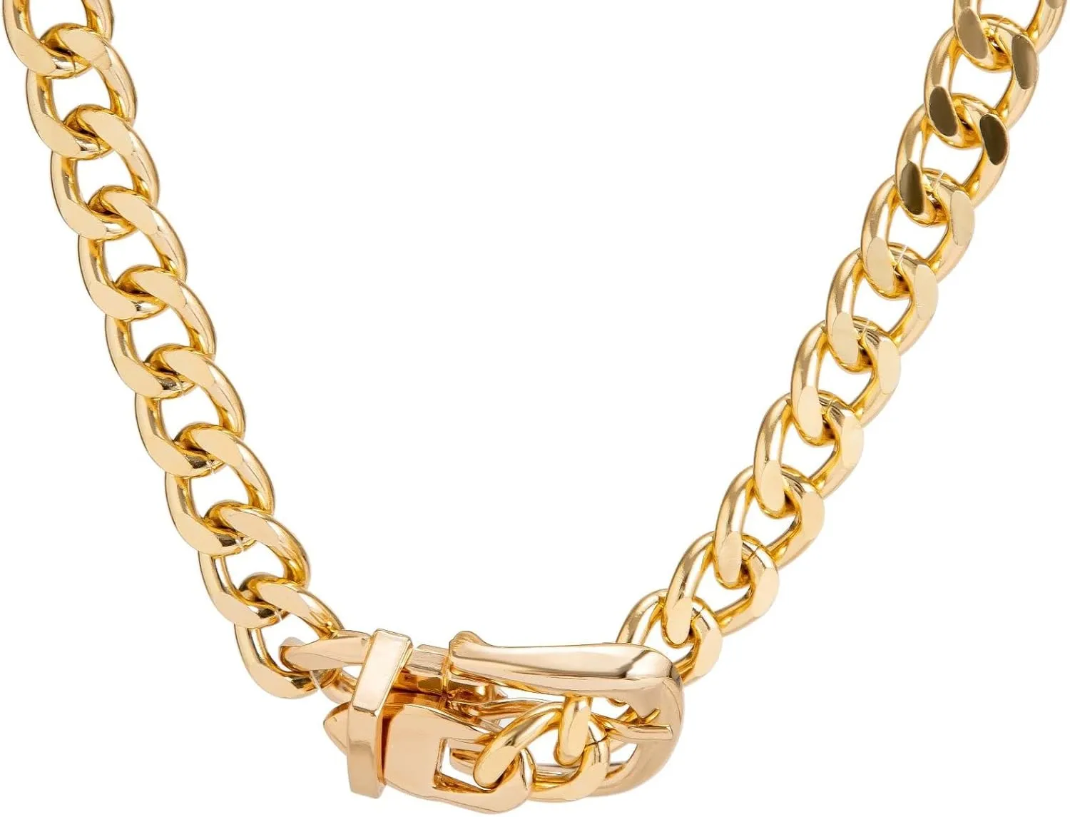 Otxas Chunky Gold & Silver Necklaces for Women - Punk Choker, Cuban Chain, Vintage & Trendy Hip-hop Jewelry