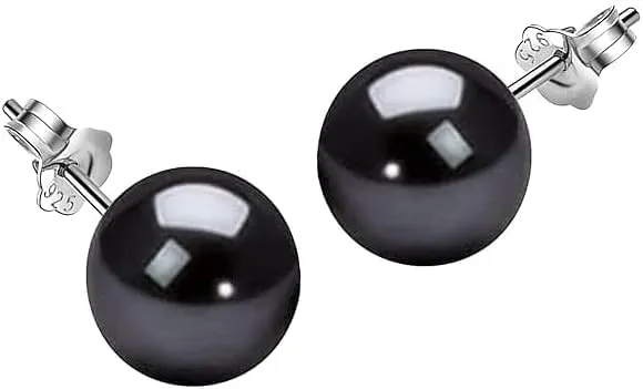 Pearl Stud Earrings for Women, Handpicked Freshwater Pearl Earring Studs Ball Pearls Stud Imitation Pearl Earrings Set for Women.