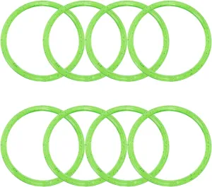PENTA ANGEL 80s Glitter Bangle Bracelets 8Pcs Retro Neon 90s Costume Party Wrist Band Play Bracelets Plastic Ring for Women Men