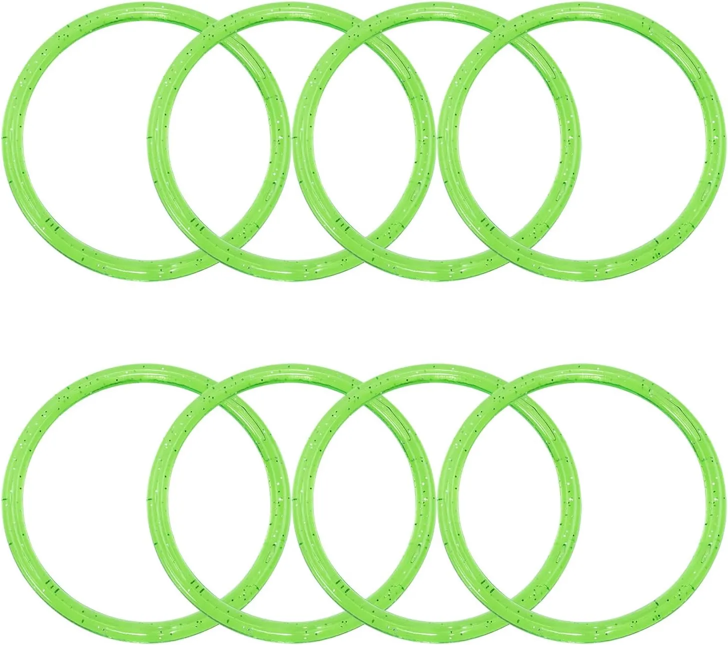 PENTA ANGEL 80s Glitter Bangle Bracelets 8Pcs Retro Neon 90s Costume Party Wrist Band Play Bracelets Plastic Ring for Women Men