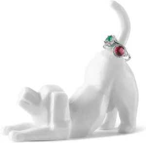 PUDDING CABIN Dog Mom Gift for Women, Dog Ring Holder Wedding Ring Stand, Dog Gift for Women/Men Birthday Christmas Valentines, Dog Figurine for Office Room Decor, Loss of Dog Sympathy Gift