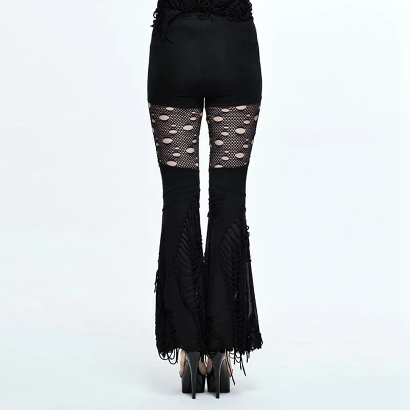 Punk Trousers With Ripped Detailing