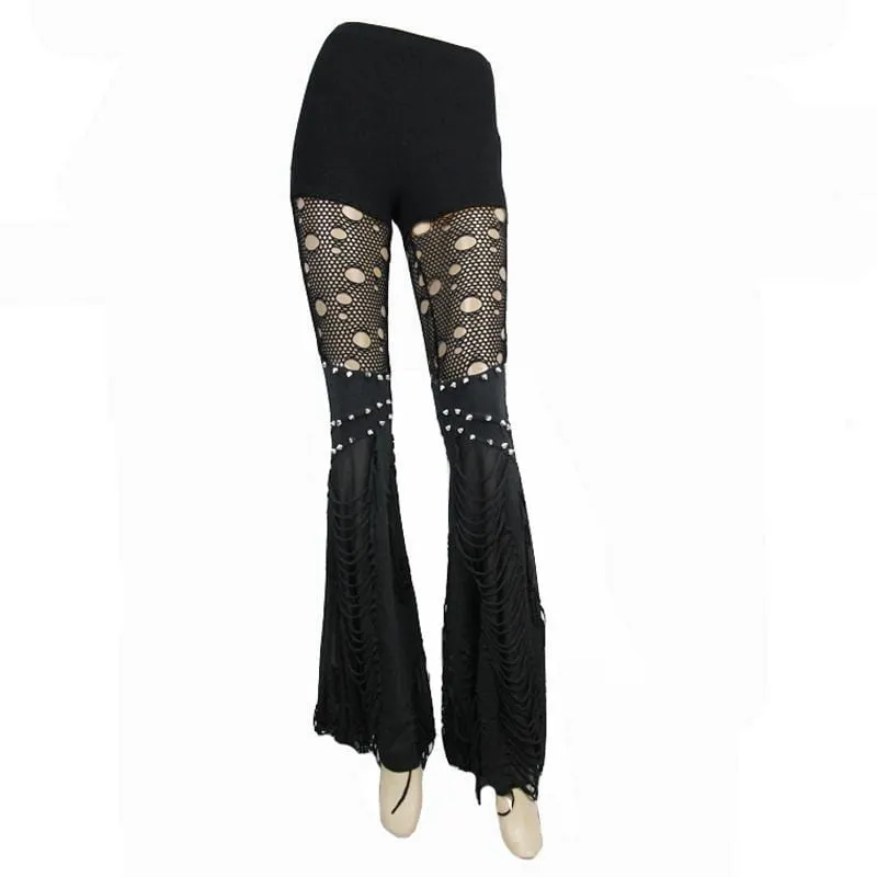 Punk Trousers With Ripped Detailing