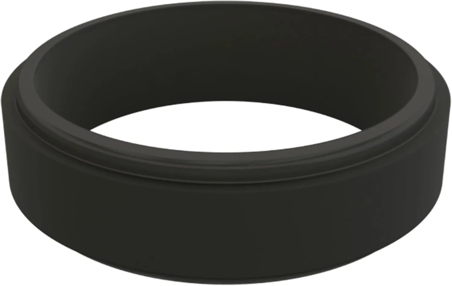 QALO Men & Women's Rubber Silicone Ring, Narrow Polished Step Edge Rubber Wedding Band, Breathable, Durable Unisex Engagement Silicone Ring, Multi Colors