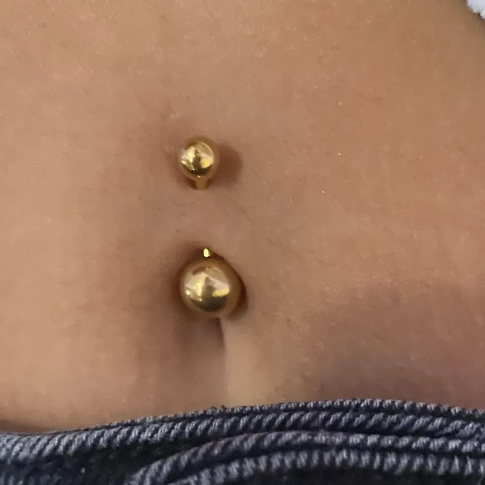 QWALIT Belly Button Rings 14G Surgical Steel Belly Rings CZ Opal Navel Piercing Jewelry for Women Girls 3/8" 10mm Silver Rose Gold