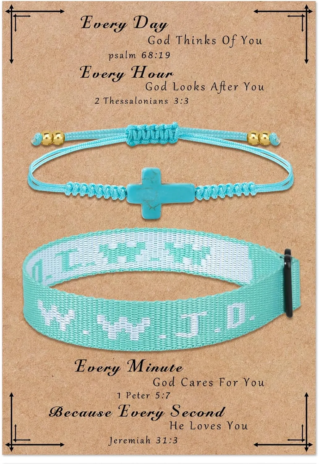 Raicegs WWJD Bracelet Cross String Bracelets for Women Men Christian Gift Jesus Bracelets Faith Religious Easter Christian Jewelry for Women